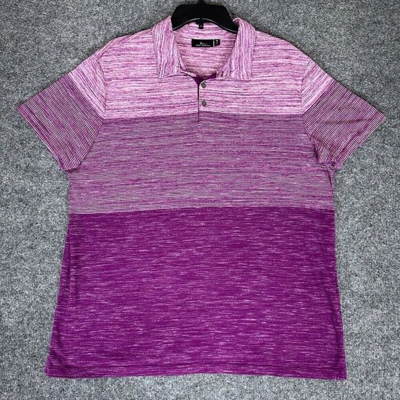 Marc Anthony Other - Marc Anthony Polo Shirt Men XL Purple Ombre Heather Blocks Slim Fit Short Sleeve
